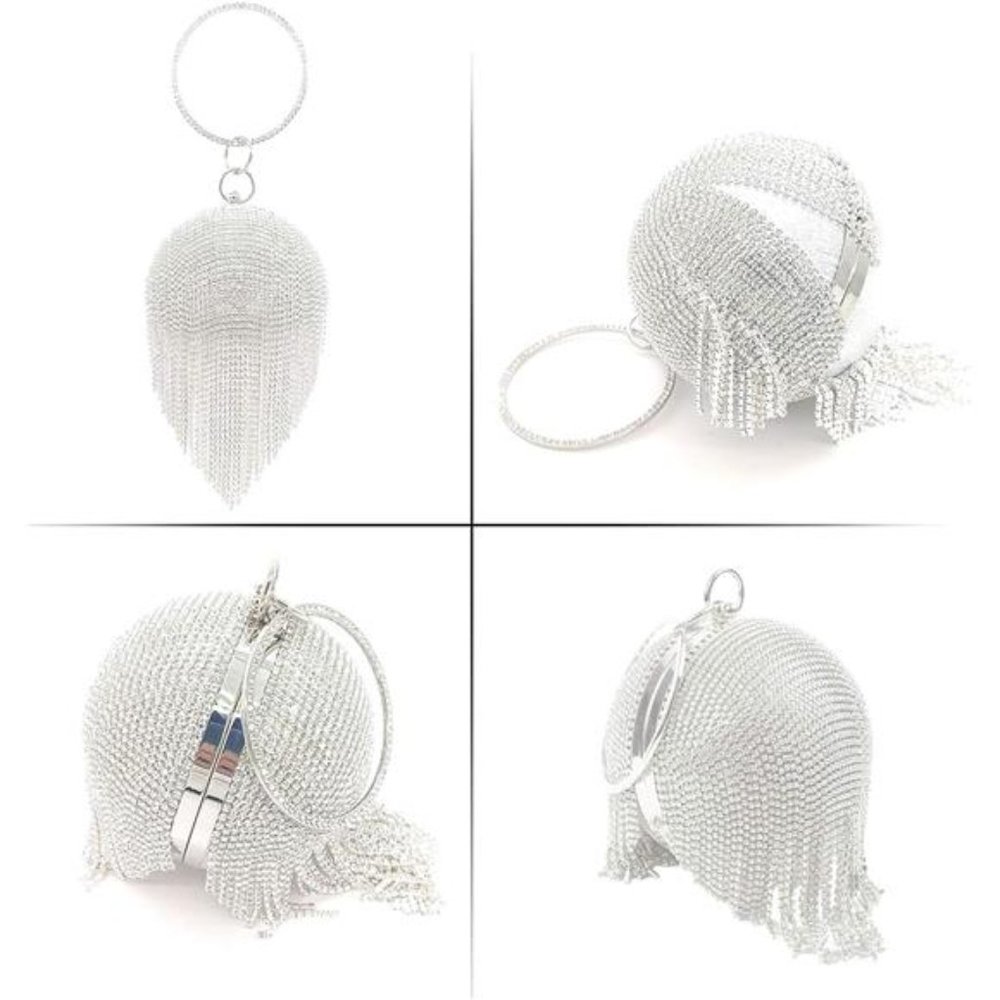 New With Tags Women Round Ball Evening Handbags Purse Bags Shoulder Handbags - Picture 6 of 6